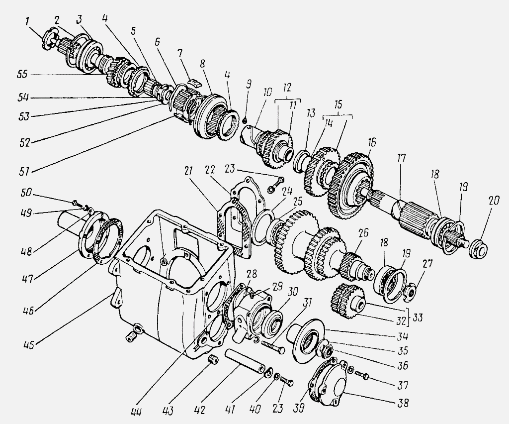 Схема переключения передач газ 52