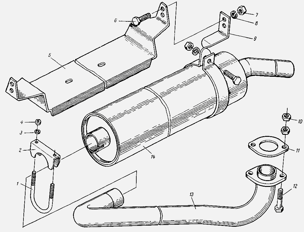 Глушитель газ 53 схема